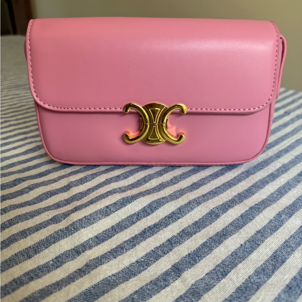 Pink Leather Crossbody Bag
